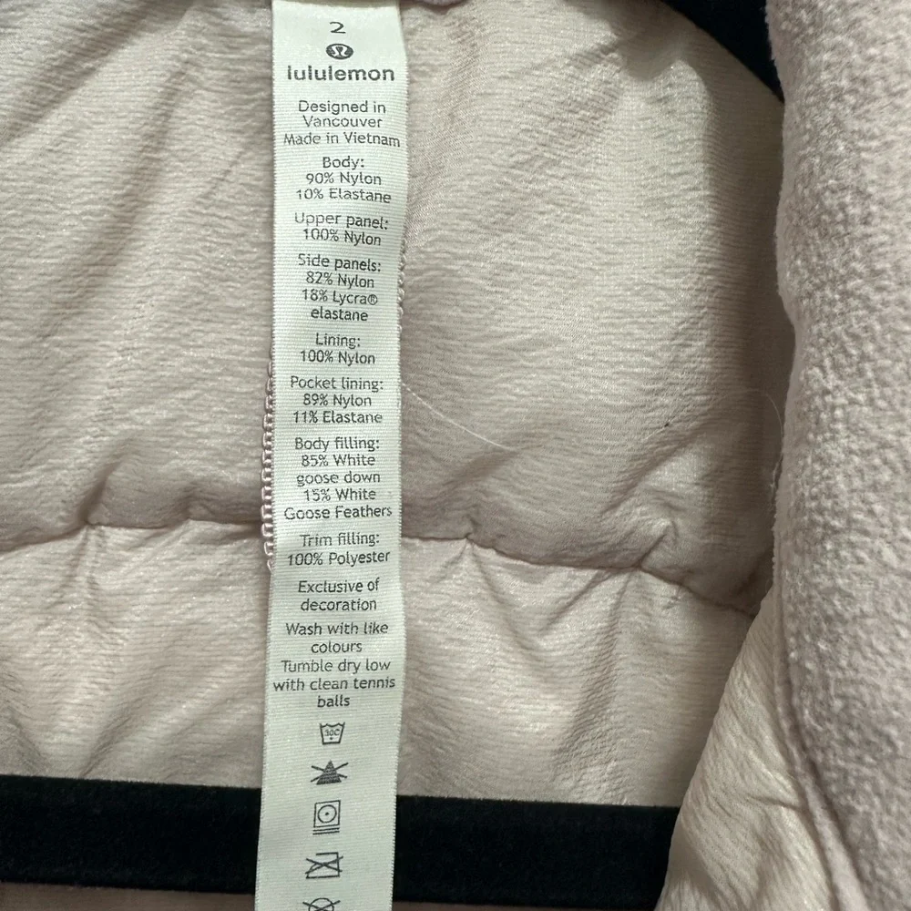 Lululemon light pink Down‎ Vest